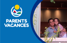 Bannière photo d'une famille bénéficiaire Parents Vacances