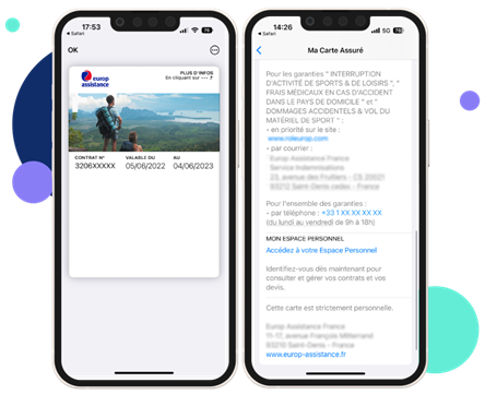 Ecran smartphone Captain Wallet Europ Assistance